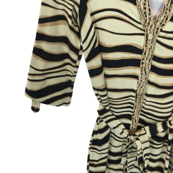 Women Size XS J. McLaughlin Catalina Stretch Cloth Animal Print Belted Dress - Picture 3 of 4